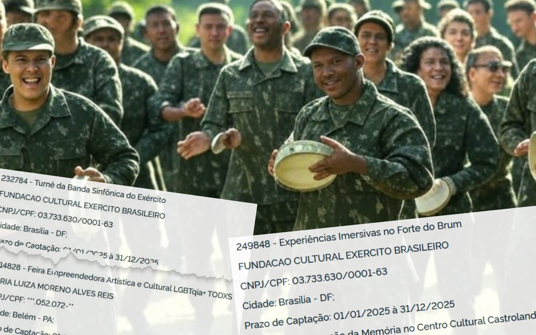 Exército entra na fila da lei Rouanet: generais pedem 4.2 milhões em incentivo cultural para promover shows de bandas sinfônicas e tour em museus