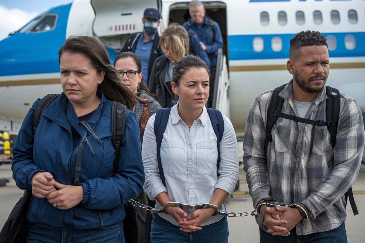 Brasileiros deportados pelos EUA chegam algemados ao Brasil e Força Aérea Brasileira é acionada para transportá-los até Belo Horizonte