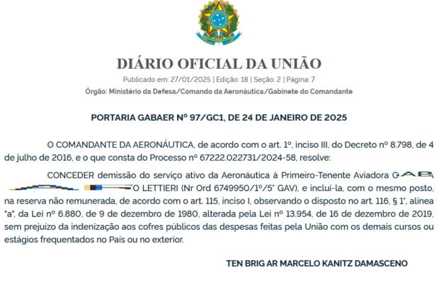 Oficiais pedem baixa da FAB