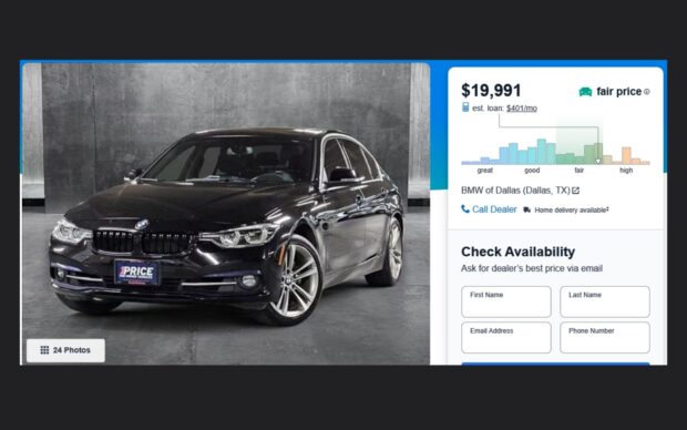 Preço de BMW usada nos Estados Unidos