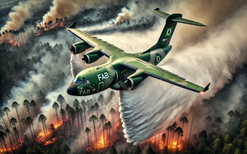 FAB revoluciona o combate a incêndios com tecnologia inédita: o KC-390 agora opera com o inovador sistema CAFFS, tornando a resposta de contenção ao fogo mais rápida e eficiente
