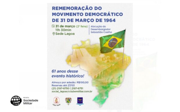 Evento 2025 - 31 de março de 1964 convite do Clube Militar