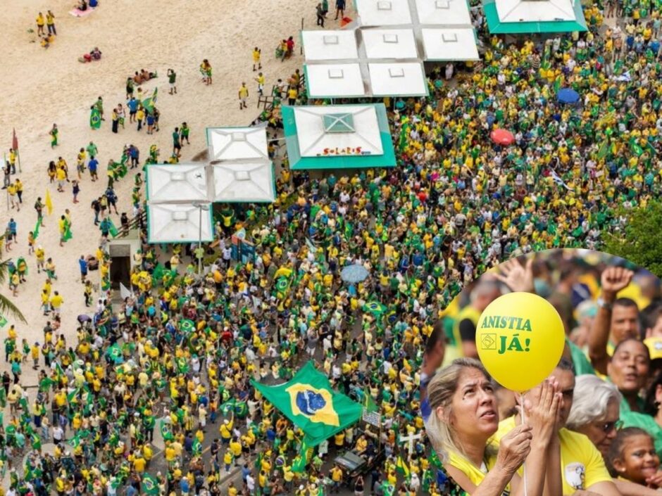 Bolsonaro lidera ato por anistia na orla de Copacabana antes de julgamento no STF que pode torná-lo réu por tentativa de golpe de estado