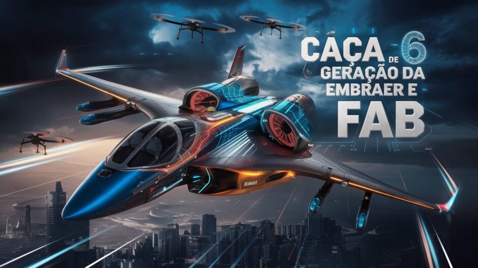 FAB e Embraer juntas: Brasil avança no desenvolvimento de Caça de 6ª Geração com IA, capacidades autônomas e drones letais!