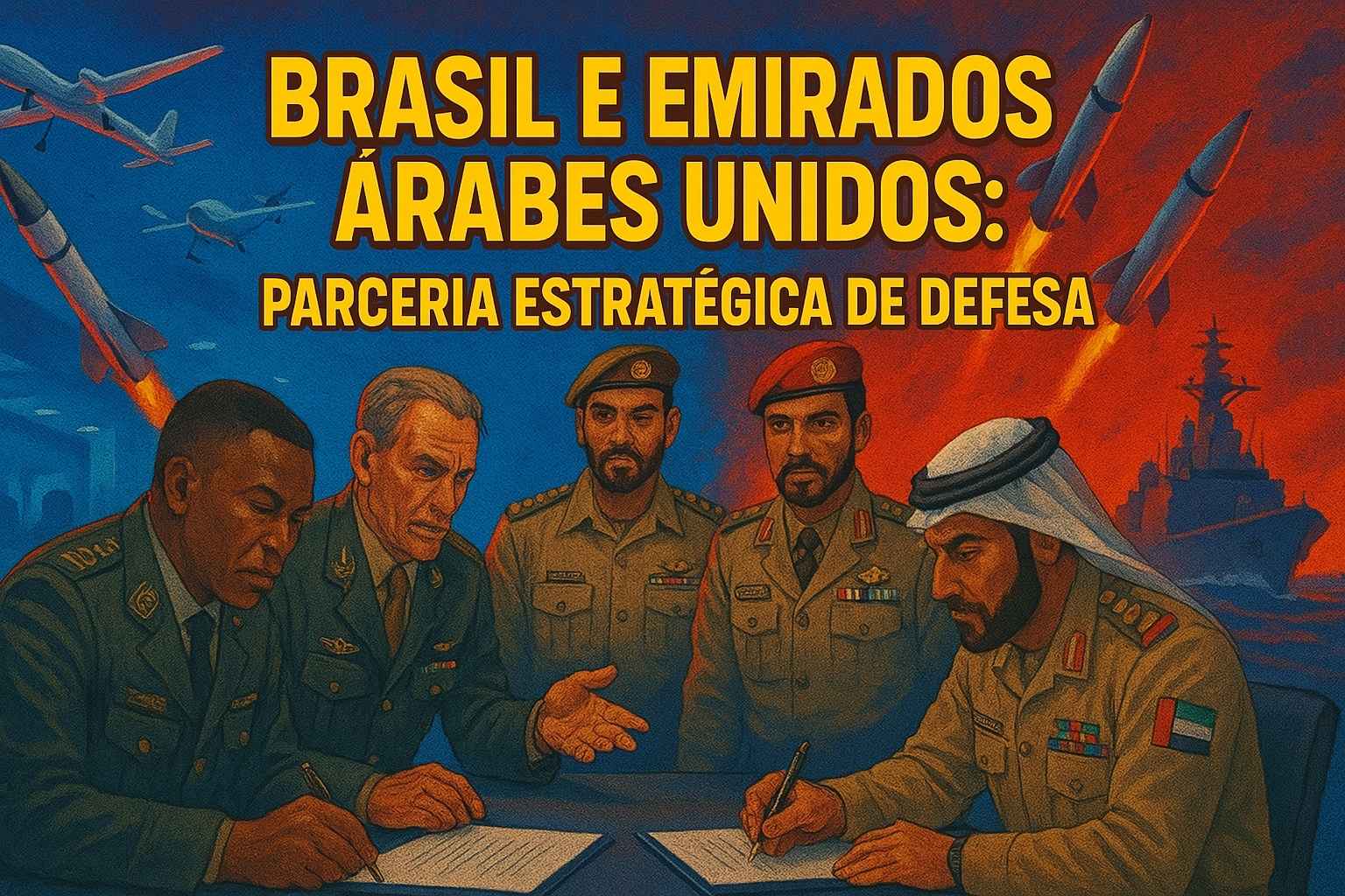 Brasil e Emirados Árabes Unidos formam parceria estratégica para criar navios de guerra e drones com foco na América do Sul e África
