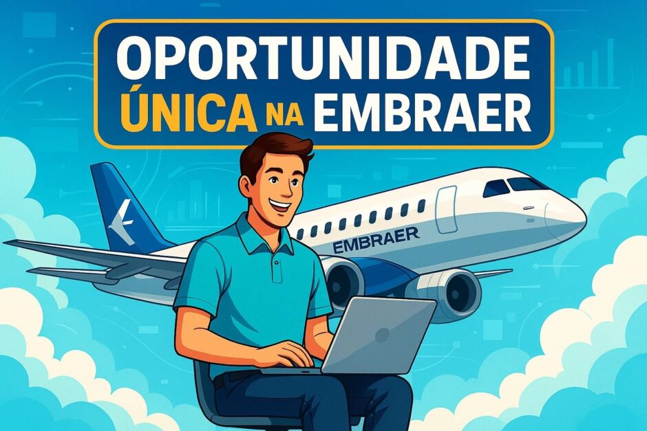 Embraer convoca interessados em ganhar R$ 1.300 sem sair de casa; entenda