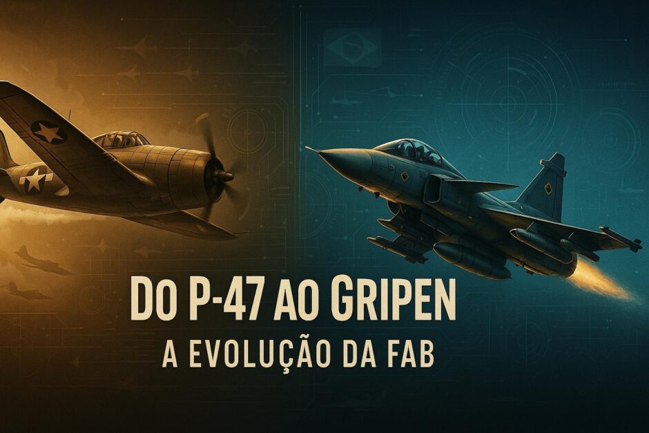 Dos céus da Segunda Guerra ao futuro supersônico: do lendário P-47 ao moderno Gripen, veja como a FAB se tornou uma potência aérea com 80 anos de evolução e tecnologia militar