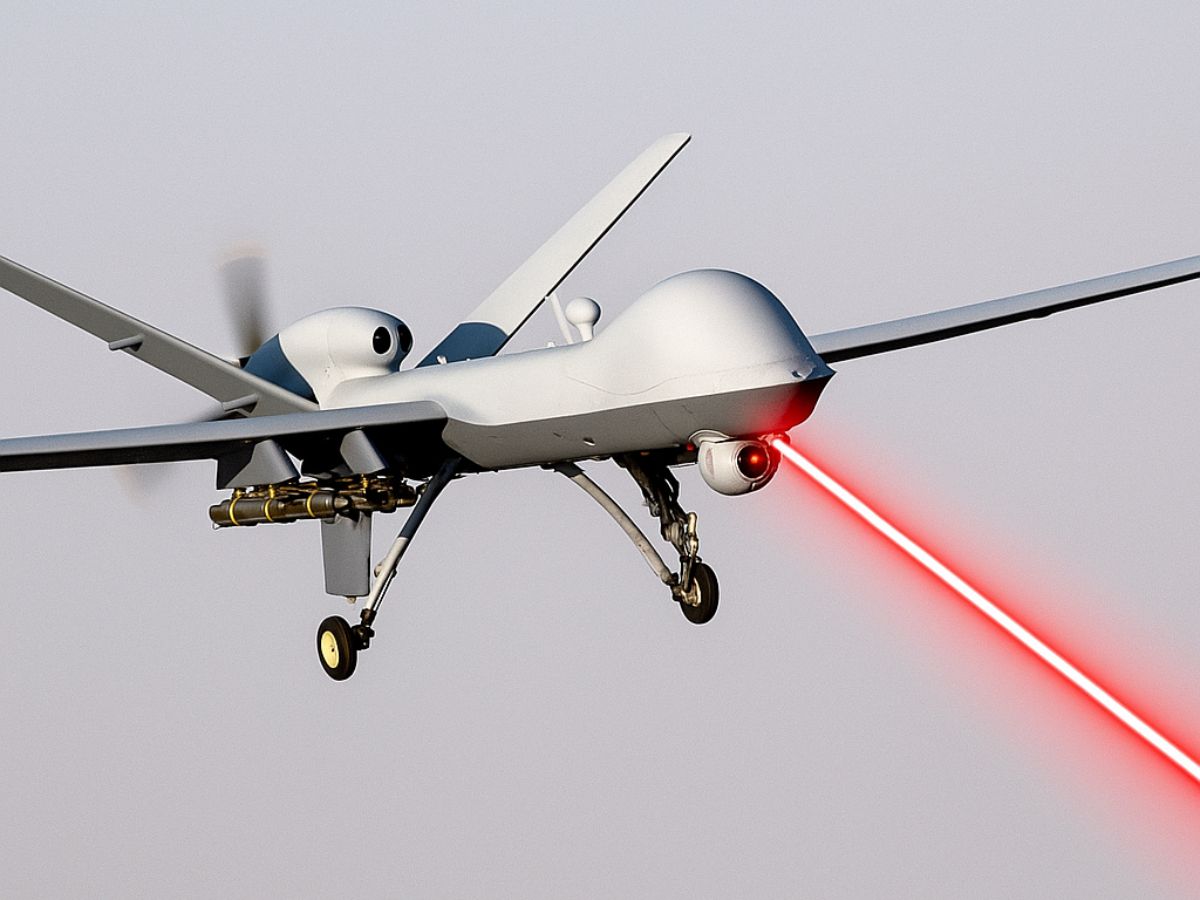Novo laser aéreo de 25 kW desenvolvido nos EUA promete neutralizar drones inimigos no ar com tecnologia escalável a 300 kW