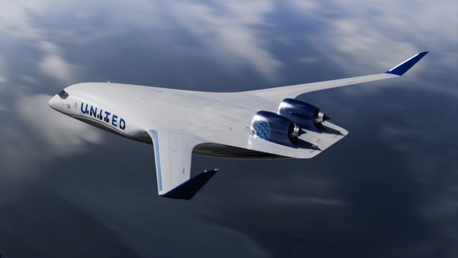 United Airlines fecha acordo com JetZero para desenvolver aeronaves de asa mais eficientes e pode encomendar até 100 aeronaves de asa com design inovador
